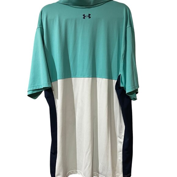 Under Armour Teal/Blue/Light Blue Polo Shirt | 3XL Tall - Picture 2 of 3